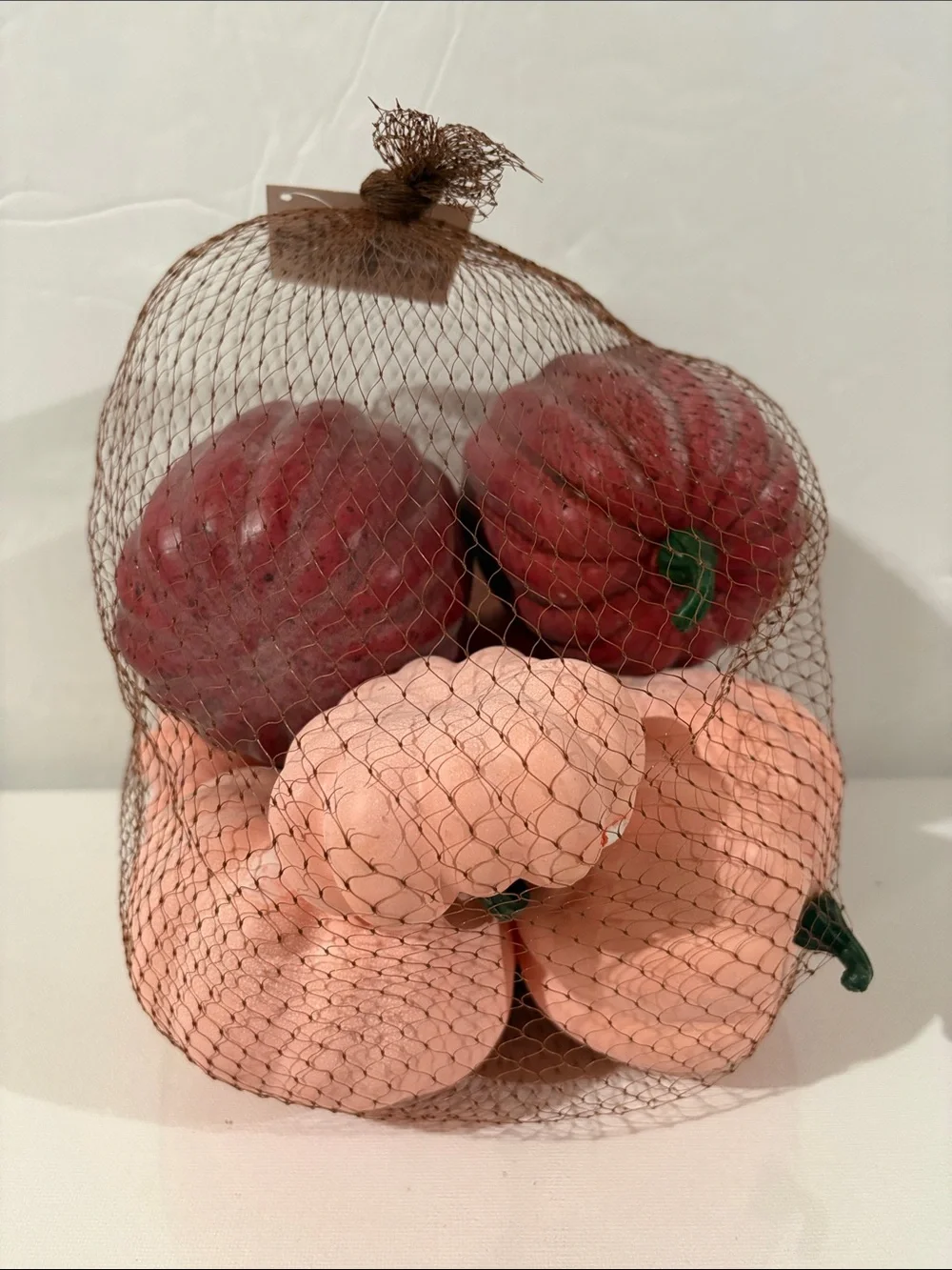 NEW Decorative Faux Pumpkins Set - Blush Pink & Burgundy - Fall - Decor